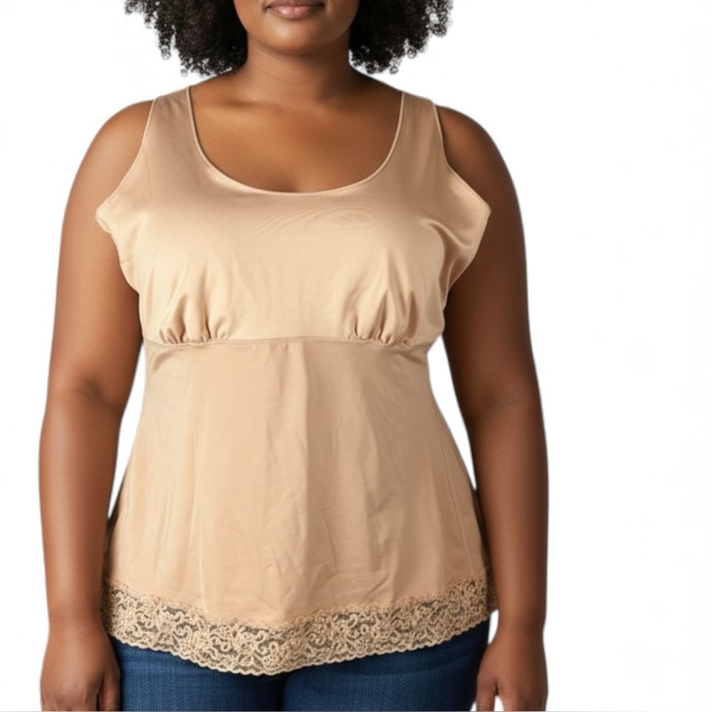 SPANX Shapewear Tank Top‎ 3X Hide & Sleek Lace-Hem Camisole